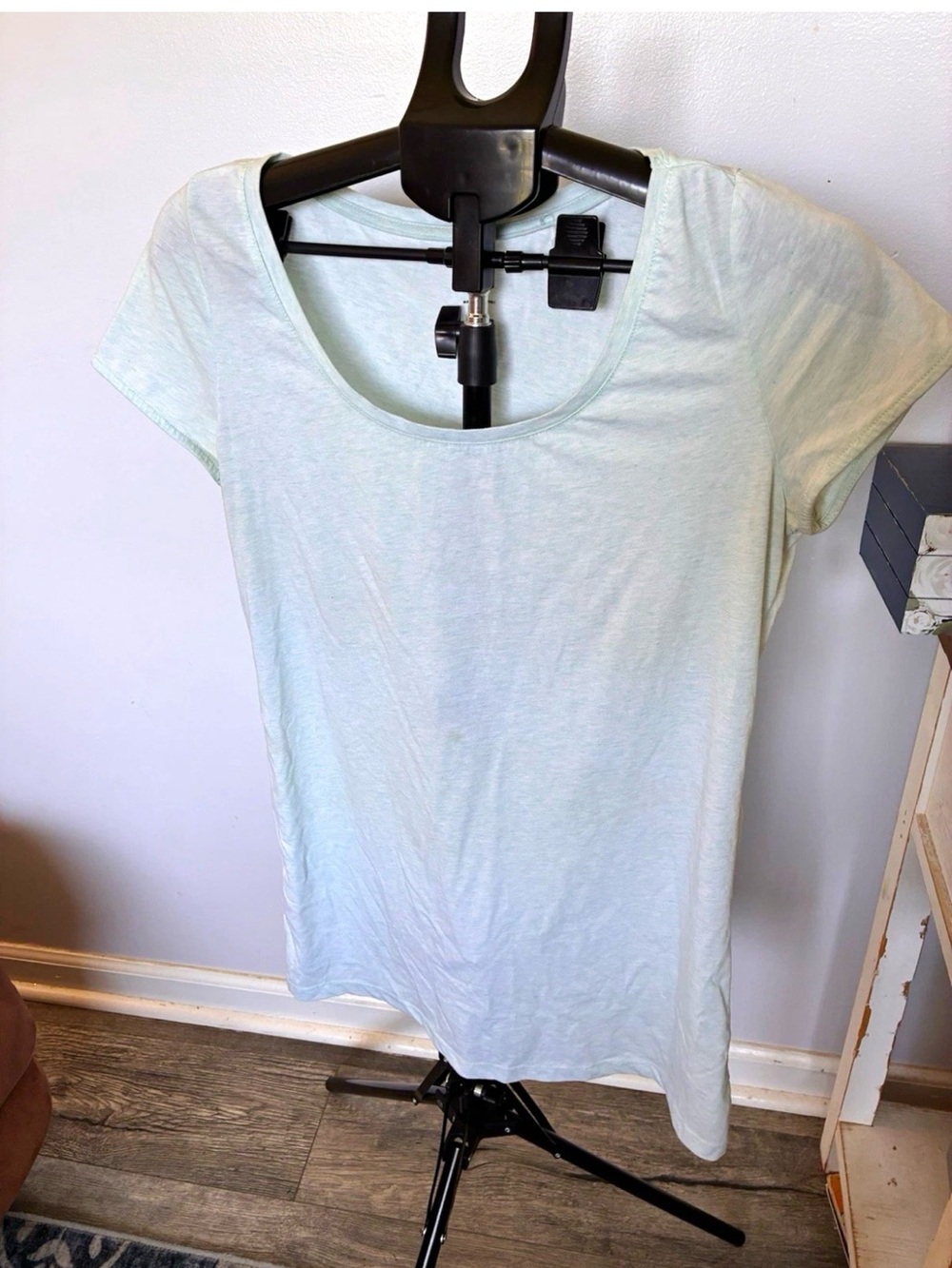 H&M Light Mint Scoop Neck Short Sleeve Tee